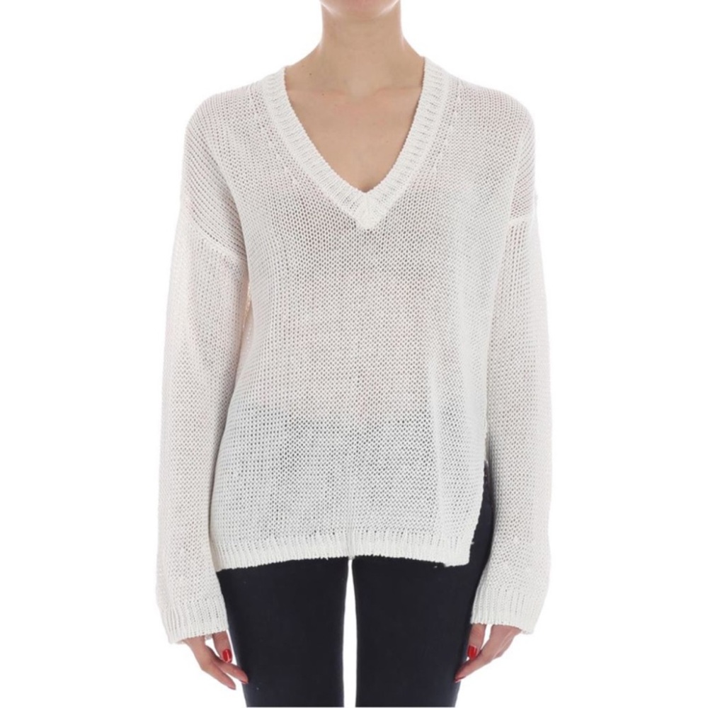 360SWEATER Italian Yarn Linen Noelle Sweater White